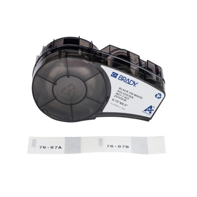 Brady M21-7-423 / 152095, 19.05 mm, Polyester, czarny druk / biały podkład