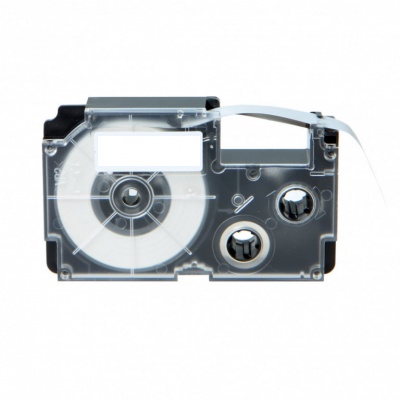 Casio R15WE (XR-24HSWE), 24mm x 2m, 15mm, czarny druk / biały podkład, termokurczliwa, taśma zamiennik