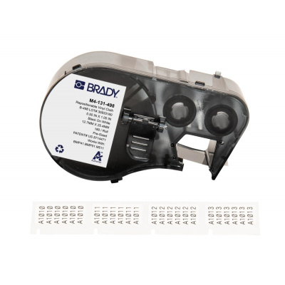 Brady M4-131-498 / 170788, 25.40 mm, Vinyl, czarny druk / biały podkład