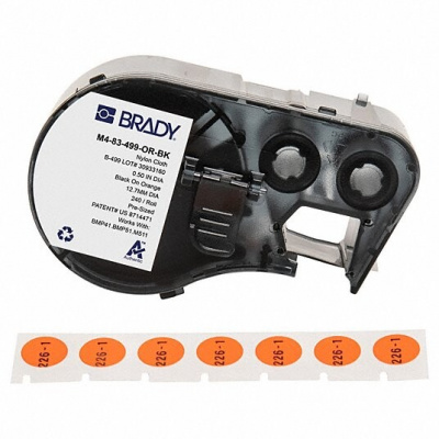 Brady M4-83-499-RD-BK / 170806, 12.70 mm, Nylon, czarny druk / czerwony podkład