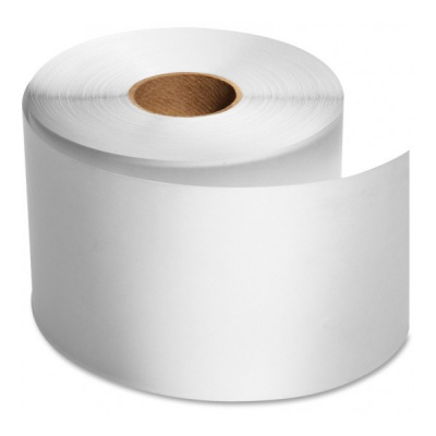 Samoprzylepne foliowe (polyethylen) etykiety, 100mm x 35m, silny klej do TTR, białe, rolka