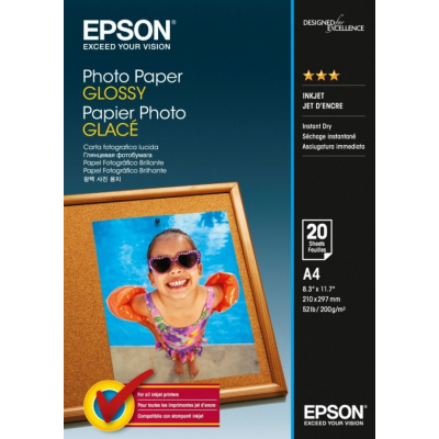 Epson Photo Paper C13S042538, 200 g/m2, A4, 20szt., błyszczący, biały, papier fotograficzny