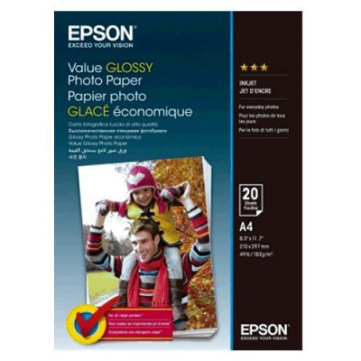 Epson S400035 Value Glossy Photo Paper, biały błyszczący papier fotograficzny, A4, 200 g/m2, 20 szt.