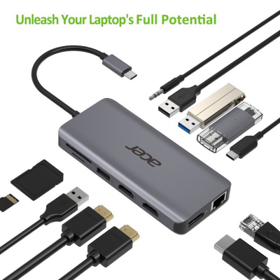 Acer 12w1 dongle USB-C (USB,HDMI,PD,CD,DP,RJ45)