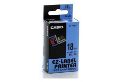 Casio XR-18BU1, 18mm x 8m, czarny druk / niebieski podkład, taśma oryginalna