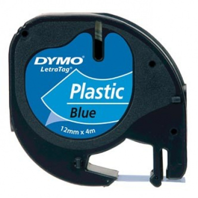 Dymo LetraTag 59426,S0721600 / S0721650 12mm x 4m czarny druk / niebieski podkład taśma oryginalna