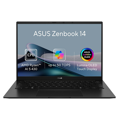 ASUS Zenbook 14/UM3406GA-OLED171WZ/AI5-430/14"/WUXGA/T/16GB/512GB/AMD int/W11H/Czarny/2R