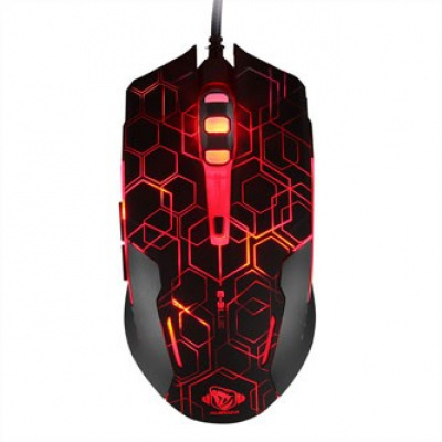 E-blue Mysz Auroza EMS636 Hexagon EMS636BKCA-IU, 2500DPI, optyczna, 6 przycisków, przewodowy USB, czarny, gamingowa