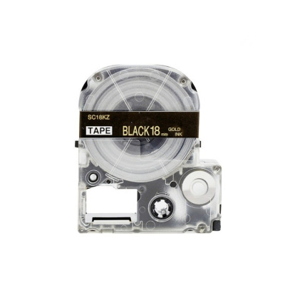 Epson LK-SC18KZ, 18mm x 9m, złoty druk / biały podkład, taśma zamiennik