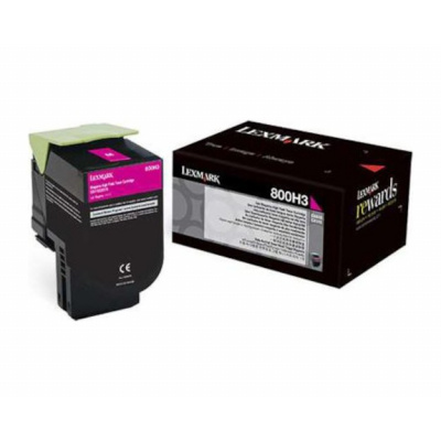 Lexmark 80C0H30 purpurowy (magenta) toner oryginalny
