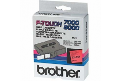 Brother TX-451, 24mm x 15m, czarny druk / czerwony podkład, taśma oryginalna