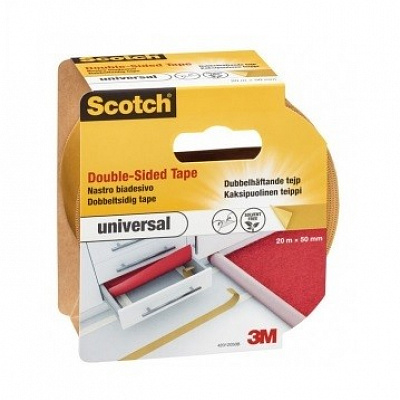 3M 4201 Scotch Dwustronna taśma klejąca do niewymagających zastosowań, 50 mm x 20 m