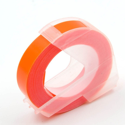 Dymo Omega, 9mm x 3m, biały tisk / fluorescencyjny pomarańczowa podkład, taśma zamiennik