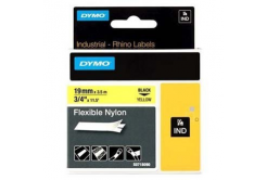 Dymo Rhino 18491, S0718090, 19mm x 3,5m czarny druk / żółty podkład, taśma oryginalna