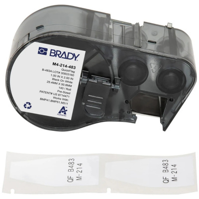 Brady M4-214-483 / 170965, 25.40 mm, Polyester, czarny druk / biały podkład