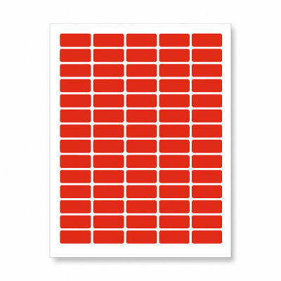 Etykiety samoprzylepne 38 x 21,2 mm, 65 etykiet, A4, 20 arkusze, czerwone
