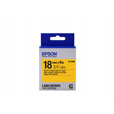 Epson LabelWorks LK-5YBP C53S655003 18mm x 9m, czarny druk / pastelowe żółty podkład, taśma oryginalna