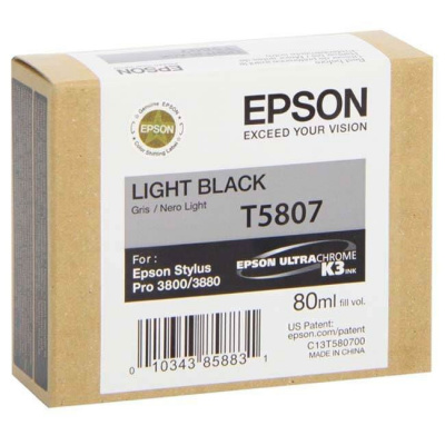 Epson T5807 jasno czarna (light black) tusz oryginalna