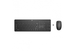 HP 235 Wireless Mouse Keyboard sada klávesnice bezdrátová CZ/SK, černá s bezdrátovou optickou myší, AAA,AA, multimediální, USB-A t