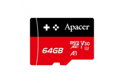 Apacer pamięć Gaming card V30 A1, 64GB, micro SDXC, AP64GMCSX10U7-RAGC, UHS-I U3 (Class 10), z adapterem