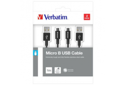 Verbatim 48874 USB Kabel (2.0), USB A + microUSB, 1m, czarny, box, 2 szt.