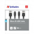 Verbatim 48874 USB Kabel (2.0), USB A + microUSB, 1m, czarny, box, 2 szt.