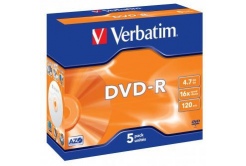 Verbatim DVD-R, DataLife PLUS, 43518, 4.7GB, 16x, jewel box, 1 KUS, Scratch Resistant, 12cm, General, Advanced Azo+, Matte Silver,