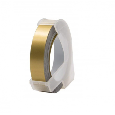 Dymo Omega, 9mm x 3m, biały druk / złoty podkład, taśma zamiennik