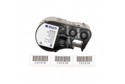 Brady M4-90-422 / 170736, 19.05 mm x 38.10 mm, Polyester, czarny druk / biały podkład