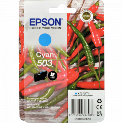 Epson 503 T09Q240 C13T09Q24010 błękitny (cyan) tusz oryginalna