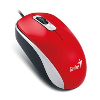 Genius Mysz DX-110 31010116111, 1000DPI, optyczna, 3tl., przewodowy USB, czerwony, standardowa, uniwersalna
