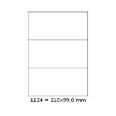 Samoprzylepne etykiety 210 x 99 mm, 3 etykiety, A4, 100 arkuszy