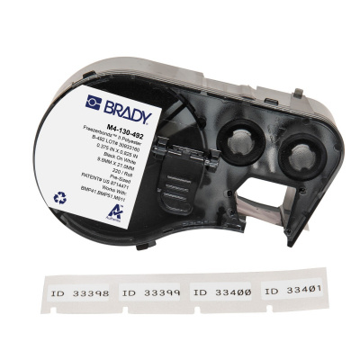 Brady M4-130-492 / 170779, 20.96 mm, Polyester, czarny druk / biały podkład