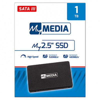 Interní disk SSD MyMedia 2.5", interní SATA III, 1000GB, 1TB, 69282, 520 MB/s-R, 480 MB/s-W