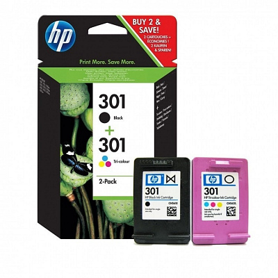 HP 301 N9J72AE czarny/kolorowa (black/color) tusz oryginalna, po upływie terminu ważności