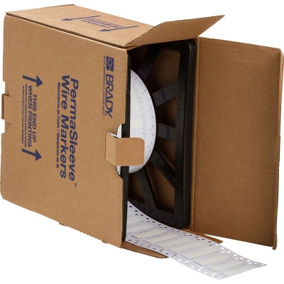Brady LSZH-375-2-WT / 141242, etykiety, THT Low Smoke Halogen Free Permasleeve Wire Marking Sleeves, 50.80 mm x 16.40 mm