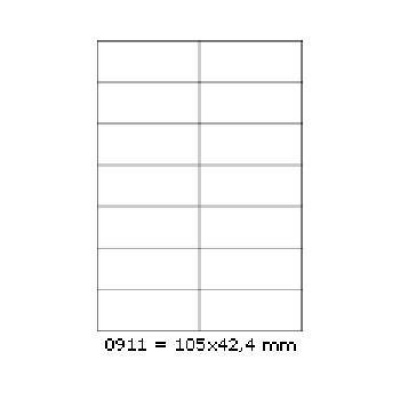Samoprzylepne etykiety 105 x 42,4 mm, 14 etykiet, A4, 100 arkuszy