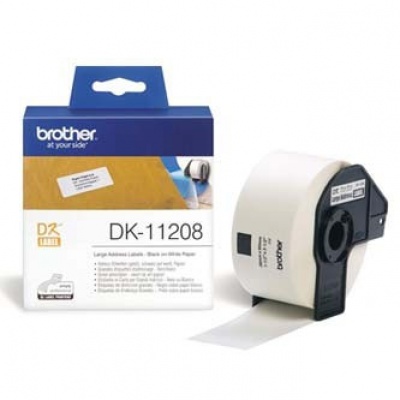 Brother DK-11208, 38mm x 90mm, etykiety papierowe oryginalne