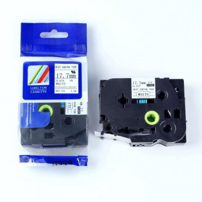 Taśma zamiennik Brother HSe-241 17,7mm x 1,5m, czarny druk / biały podkład