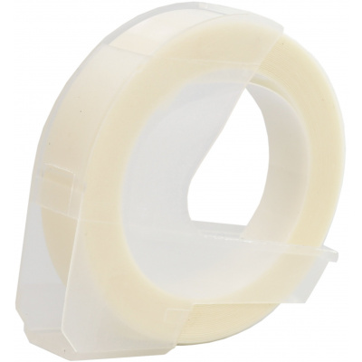Dymo Omega, 9mm x 3m, biały tisk / przezroczysty podkład, taśma zamiennik