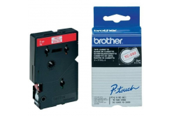 Brother TC-292, 9mm x 7,7m, czerwony druk / biały podkład, taśma oryginalna