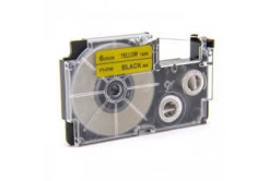 Taśma zamiennik Casio XR-6YW1, 6mm x 8m czarny druk / żółty podkład