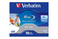 Verbatim BD-R, Dual Layer Printable, 50GB, jewel box, 43736, 6x, cena za 1 ks