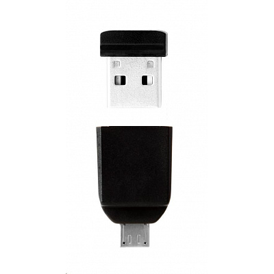 VERBATIM Flash Disk 32GB Store 'n' Stay Nano + micro USB OTG adapter, USB 2.0, czarny