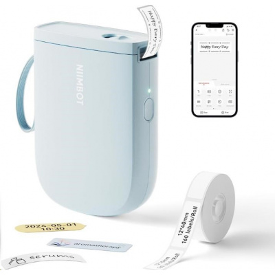 Niimbot D11-H Smart 1AA57331612, etykieciarka, niebieski + etykiety papierowe