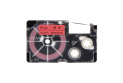 Casio XR-9FPK , 9mm x 8m, czarny druk / signální różowy podkład, taśma zamiennik