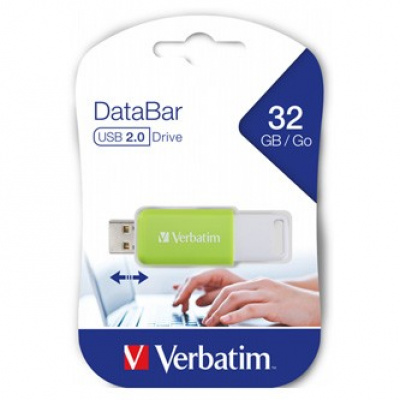 Verbatim 49454 DataBar, Pamięć flash USB, USB 2.0, 32GB, zielony