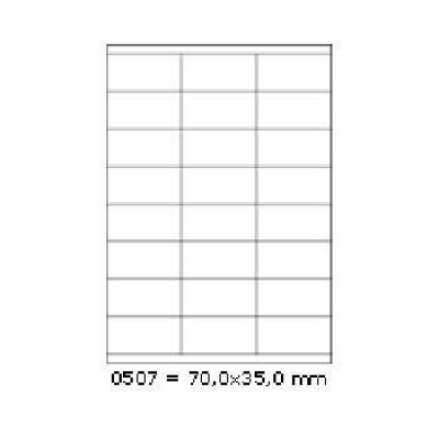 Samoprzylepne etykiety 70 x 35 mm, 24 etykiet, A4, 100 arkuszy