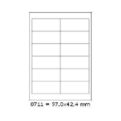 Samoprzylepne etykiety 97 x 42,4 mm, 12 etykiet, A4, 100 arkuszy