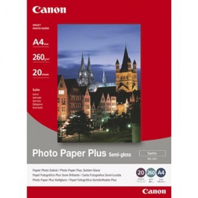 Canon Photo Paper Plus Semi-Glossy 1686B018, 260 g/m2, 8x10", 20x25cm, 20szt., półbłyszczący, satyna, biały, papier fotograficzny